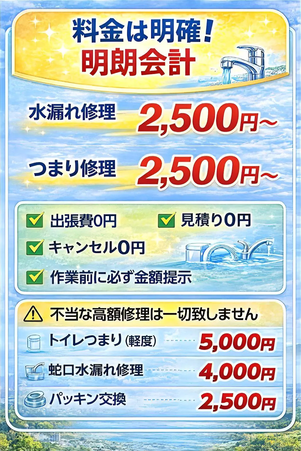 料金は明確！明朗会計